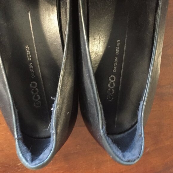 ECCO LEATHER FLAT SHOES SIZE 10 - Picture 4 of 8